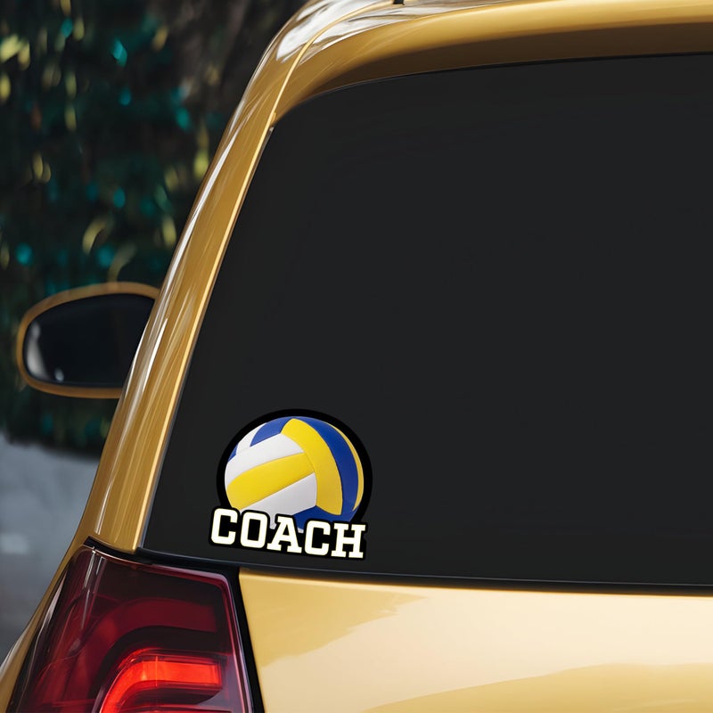 KCD Volleyball Coach Vinyl Decal Sticker | Cars Trucks Vans Windows Walls Cups Laptops | White on Black Background | 5 X 4.8 Inches | KCD2004 - Image 4